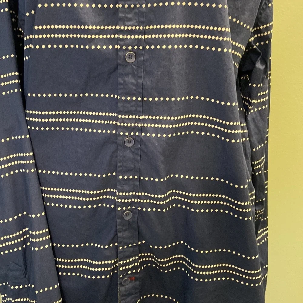 Guess blue & white long sleeve button down shirt large large!